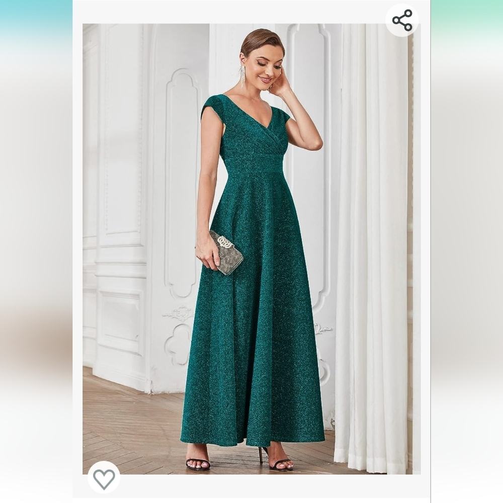 Sparkly Teal Blue/Green Evening Gown 12 Perfect for Holidays & New Year's Eve!
